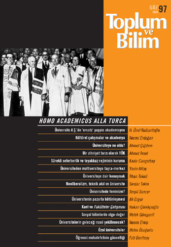 Toplum ve Bilim Sayı 97, 2003