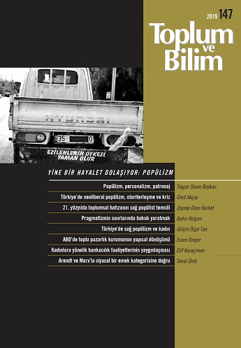 Toplum ve Bilim Sayı 147, 2019