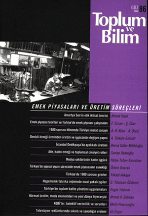 Toplum ve Bilim Sayı 86, 2000