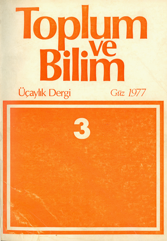 Toplum ve Bilim Sayı 3, 1977