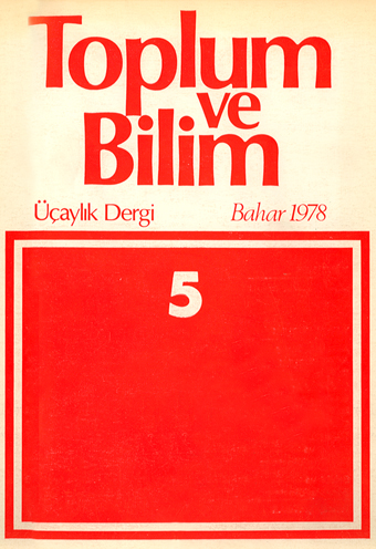 Toplum ve Bilim Sayı 5, 1978