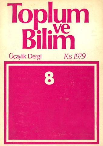 Toplum ve Bilim Sayı 8 , 1979