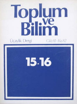 Toplum ve Bilim Sayı 15-16, 1981/1982
