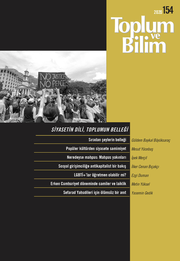 Toplum ve Bilim Sayı 154, 2020