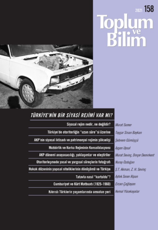 Toplum ve Bilim Sayı 158, 2021
